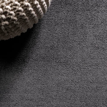 Haze Solid Low-pile Area Rug Black